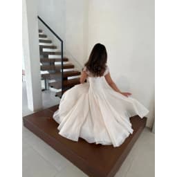 Women's Elegant Tulle Formal Dress Summer Sexy Square Neck Corset Waist A-Line Tea-Length Gown for Wedding Cocktail Party