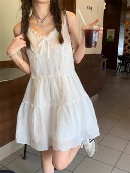 Korobov Lace Slip Dress Women's Clothing Summer A-line Puffy Skirt Y2k Vintage Short Dresses Korean Fashion Vestidos Para Mujer