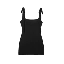 Summer 2025 Women's Short Slim Fit Dress with Strap Knot Elasticity New Arrival Fairy Skirt Style Casual Leisure