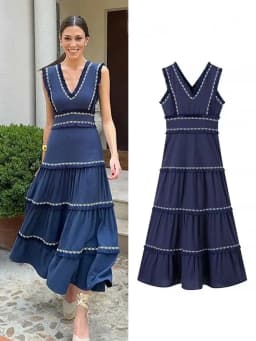 HH Summer Fashion Women Dresses V-Neck Sleeveless Back Zipper Lace Decorative Tassels Woman High Street Vestidos Dress Mujer
