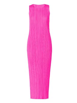 Miyake Pleated Women Dress Summer Sleeveless Long Classic Korean Fashion Casual Elegant Female Lce Water Blue Beach Dress TP5045