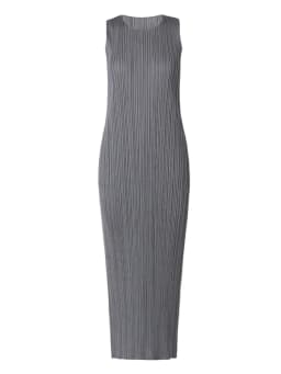 Miyake Pleated Women Dress Summer Sleeveless Long Classic Korean Fashion Casual Elegant Female Lce Water Blue Beach Dress TP5045