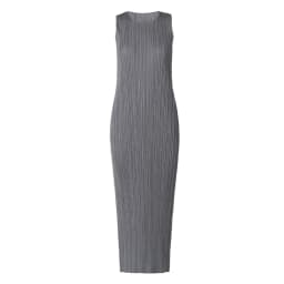 Miyake Pleated Women Dress Summer Sleeveless Long Classic Korean Fashion Casual Elegant Female Lce Water Blue Beach Dress TP5045