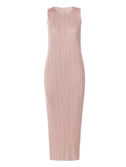 Miyake Pleated Women Dress Summer Sleeveless Long Classic Korean Fashion Casual Elegant Female Lce Water Blue Beach Dress TP5045