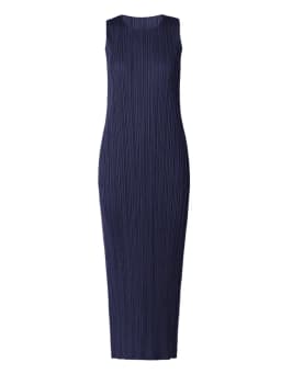 Miyake Pleated Women Dress Summer Sleeveless Long Classic Korean Fashion Casual Elegant Female Lce Water Blue Beach Dress TP5045