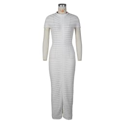 Sexy Bodycon Long Dress Women 2025 Summer Slim Fashion Short Sleeve Bandage Maxi Party Dresses Woman Skirt Elegant Vestidos