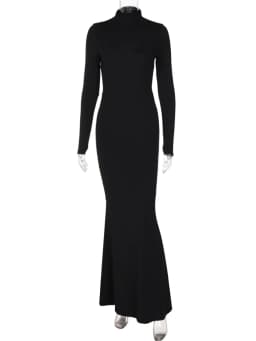 Ladies Autumn Elegant Evening Party Dress Women Long Sleeve Backless Bodycon Maxi Dresses Night Clubwear Streetwear Fall Outfits
