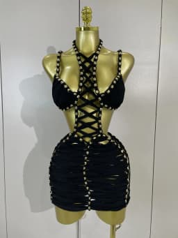 2026 Women Sexy White Halter Neck Perspective Hollow Mini Dresses Summer Backless Nightclub Party Evening Club Performance Dress