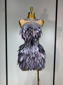 Women Sexy Long Sleeve Sequins Diamonds Mini Celebrity Dress Birthday Party Costume Bar Nightclub Stage Performance Clothing