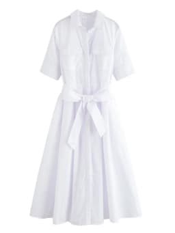 Women's Short Sleeve Shirt Dress With Casual Pockets Decoration Classic Long Dresses Summer Fashion Lapel Vestidos Para Mujer
