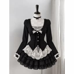Gothic Vintage Lace Y2k Mini Dress Women Design Streetwear Black Lolita Slim Dress Long Sleeve Elegant Dress Spicy Girls