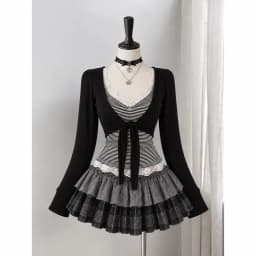 Gothic Vintage Lace Y2k Mini Dress Women Design Streetwear Black Lolita Slim Dress Long Sleeve Elegant Dress Spicy Girls
