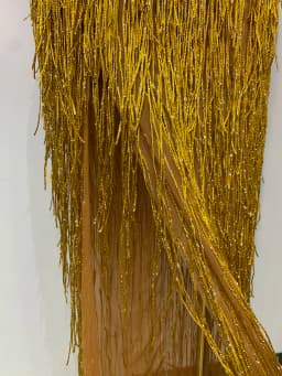 Women Sexy Shiny Crystals Tassel Gold Dress Elegant Evening Party Prom Gown Nightclub Birthday Dress Photoshoot Stage Outfit
