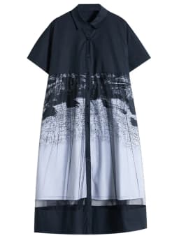 short sleeve black mesh vintage floral new in dresses for women casual loose long summer shirt dress elegant clothing 2026