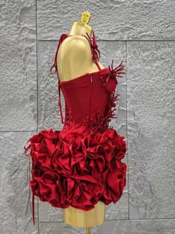 Elegant Skinny Luxury Birthday Party Red Black Bandage Outfit Women Sexy Halter Prom Gown Celebrity Club Two Piece Set Cocktail