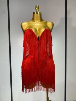 Women Sexy Strapless Tassel Off Shoulder Bandage Dress Fancy Club Celebrity Evening Party Mini Bodycon Dress Birthday Vestido