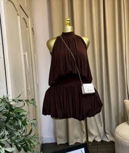 CM.YAYA Women Dress Sleeveless Halter Ruched Ball Gown Mini Dress with Shorts 2026 Beach Party Elegant Holiday Birthday Outfits