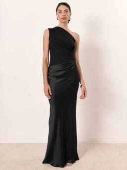 Mozision Satin Inclined Shoulder Sexy Maxi Dress Women Fashion Patchwork Sleeveless Backless Bodycon Evening Club Party Dress