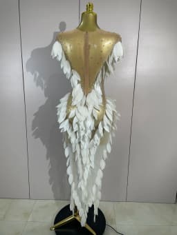 2026 Elegant Pearl Transparent Mesh Long Dress Women Evening Party Birthday Wedding Gown Red Carpet Celebrity Sexy Stage Outfit