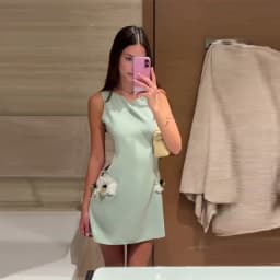 Women's Elegant 3d Flower Sleeveless Mini Dress Lady Light Green Vacation Party Dresses Stylish Female New Trend Summer Clothes
