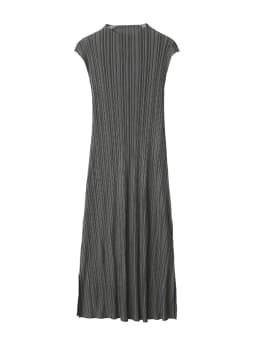 Casual Fashion Pleated Skirt Midi Dress High Waist Slit Polyester Fiber Summer Elegant Women's Dress Daily Wear H-Shape