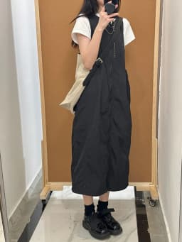 American Grey Workwear Functional Style Vest Skirt Women's plus Size Slimming Design Zipper Strap Dress Casual A-Line Skirt
