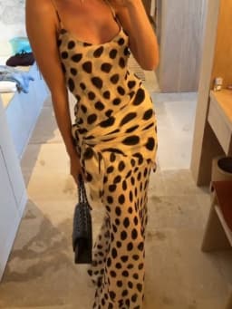 Sexy Polka Dot Print Sling Maxi Dress Women Fashion V-neck Spaghetti Strap Sleeveless Backless Dresses Summer Lady Vacation Robe
