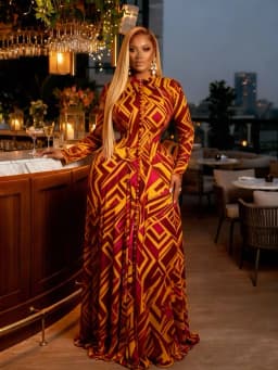 CM.YAYA Women O-neck Long Sleeve Big Swing Tie Dye Print Long Dress 2026 Sexy Parties Evening Vacation Maxi Dresses Vestidos