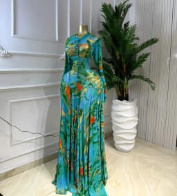 CM.YAYA Women O-neck Long Sleeve Big Swing Tie Dye Print Long Dress 2026 Sexy Parties Evening Vacation Maxi Dresses Vestidos