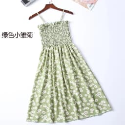 Summer Chiffon Camisole Sleeveless Dress Women Mini Dresses Fashion Elastic Waist Casual Spaghetti Strap Dresses Vestidos Girls