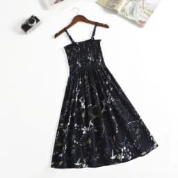Summer Chiffon Camisole Sleeveless Dress Women Mini Dresses Fashion Elastic Waist Casual Spaghetti Strap Dresses Vestidos Girls