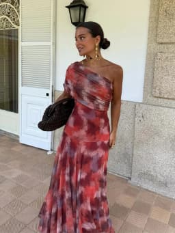 Vintage Off Shoulder Printed Maxi Dress Women Sleeveless Chiffon Ruched Long Dress Elegant Vacation Wedding Guest Party Vestidos