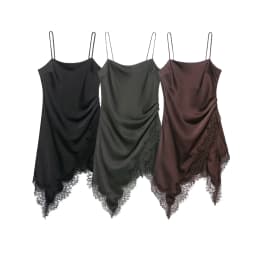 KASLEAD New Women's Fashion Lace Underwear Style Top Street Style Polyester Fiber Irregular Skirt City Commuting Suitable