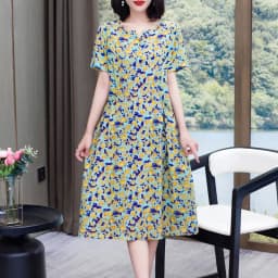 New Hot Fashion 2025 Casual Print Women Summer Dresses For Women Clothing Cotton Vintage Dress Plus Size