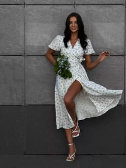 Bornladies Women's 100% Cotton A-Line Midi Dress Summer 2025 Floral Jacquard Elegant Beige Flowy Long Dress for Women