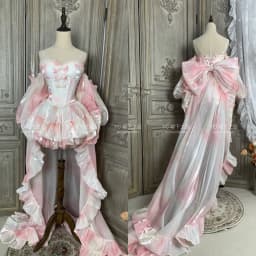 Princess Style Lolita Trailing Dress for Women Spring Summer New Sexy Girl Tube Top Birthday Party Dress Elegant Fluffy Dresses