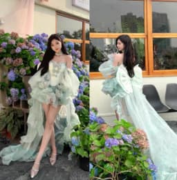 Princess Style Lolita Trailing Dress for Women Spring Summer New Sexy Girl Tube Top Birthday Party Dress Elegant Fluffy Dresses