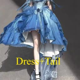 Dophee Original Lolita Trailing Puffy Dress Women Short Front Long Back Princess Blue Flower Wedding Dress Elegant Off Shoulder