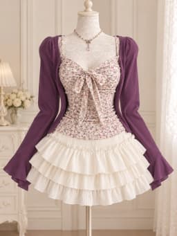Lace Purple Dot Mini Dress Women Floral Dress Elegant Casuak Y2k Boho Kawaii Vintage One Piece Dress Korean Fashion Vintage Chic