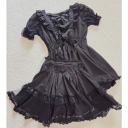 Jirai Kei Dark Sweet Lolita Mini Dress Women Bowknot Lace Puff Corset Heart Ruffle Cake Skirt Japanese Kawaii Harajuku Fashion
