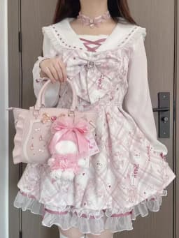 Jirai Kei Dark Sweet Lolita Mini Dress Women Bowknot Lace Puff Corset Heart Ruffle Cake Skirt Japanese Kawaii Harajuku Fashion