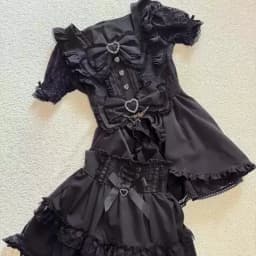 Jirai Kei Dark Sweet Lolita Mini Dress Women Bowknot Lace Puff Corset Heart Ruffle Cake Skirt Japanese Kawaii Harajuku Fashion