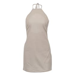 Women's Halter Backless Dress Summer Women's Cotton Linen Distress Personal Simple Sexy Sleeveless A-line Casual Beach Dress