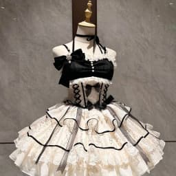 Sweet Lolita Black Dress Women Casual Y2k Clothing Japanese Kawaii Dress Evening Party Clothing Vintage Chic Outwear Summer Girl
