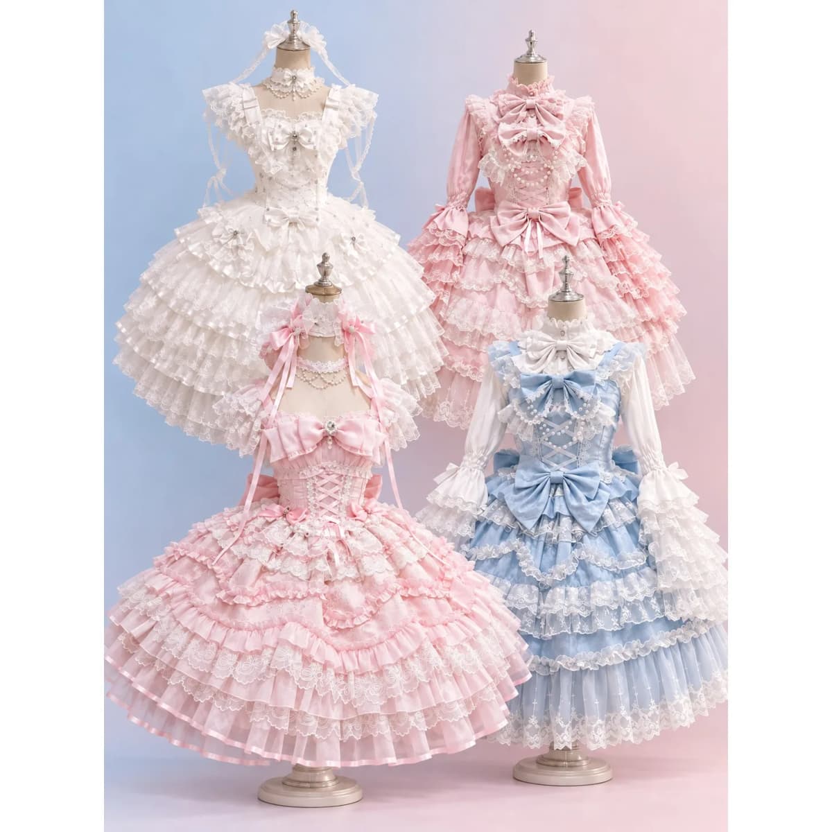 Birthday Japanese Style Kawaii Lolita Dress Women Party Vintage Sweet Lace Bow Birthdays Cake Dresses Harajuku Y2k Bandage Dress