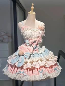 Birthday Japanese Style Kawaii Lolita Dress Women Party Vintage Sweet Lace Bow Birthdays Cake Dresses Harajuku Y2k Bandage Dress