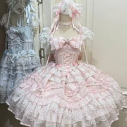Birthday Japanese Style Kawaii Lolita Dress Women Party Vintage Sweet Lace Bow Birthdays Cake Dresses Harajuku Y2k Bandage Dress