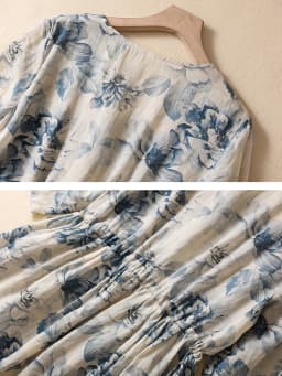 Short Sleeve Print Vintage Long Dresses For Women 2026 New Summer Fashion Casual Loose Dress Femme Robe Vestidos Elegant Clothes