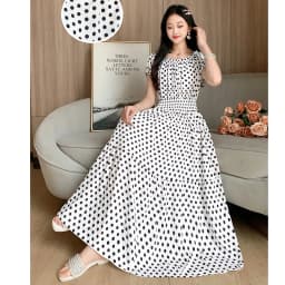 Bohemian Floral Print Long Dress Cotton Rayon Summer Slimming Holiday Dress Casual One-Shoulder A-Line Skirt High Waist Short...