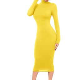Winter Black Turtleneck Sexy Women Dress Autumn Long Sleeve Skinny Midi Boydcon Casual Blue Plush Knee-Length Party Club